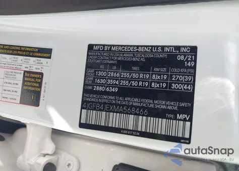 2021 Mercedes-Benz Gle 350 z USA, uszkodzony, nr VIN 4JGFB4JEXMA568466